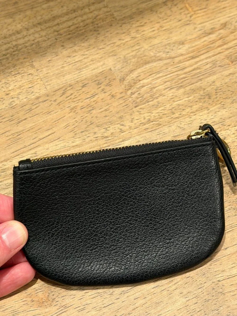 Fossil Black Pebble Leather Coin Purse Key Ring Case